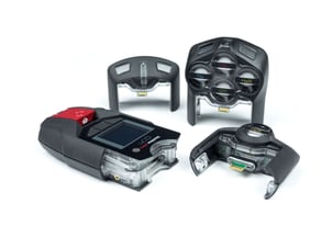 Dispositivo pessoal de deteção de gás com cartuchos substituíveis.