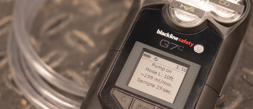 Detecção de gás G7 para taxa de fluxo de entrada em espaços confinados