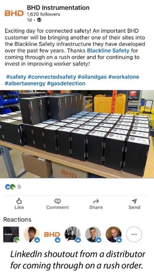 cadeia de abastecimento - detecção de gás - blackline