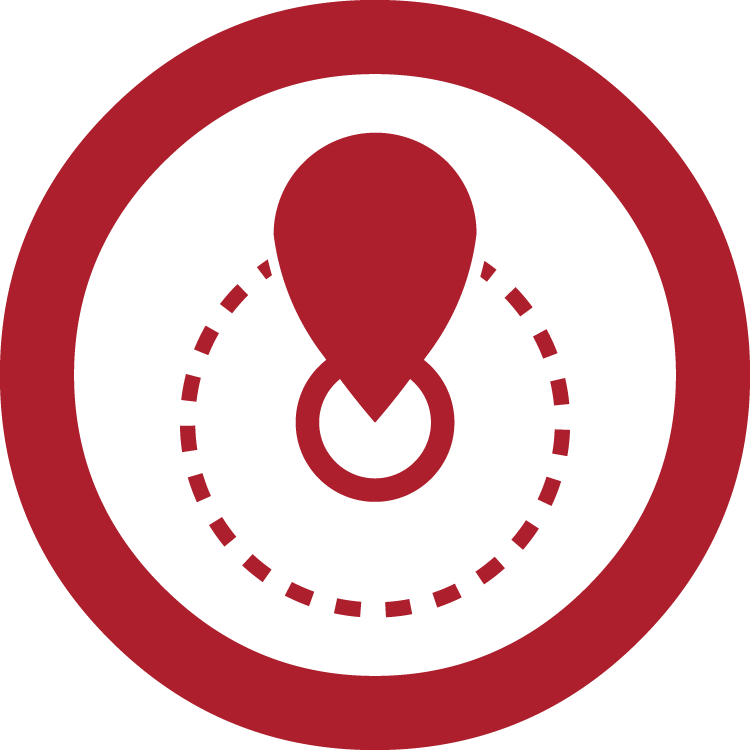 ícone de segurança de geolocalização de águas residuais