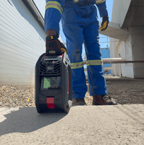 Monitor de gás da área sendo implantado para a segurança dos trabalhadores