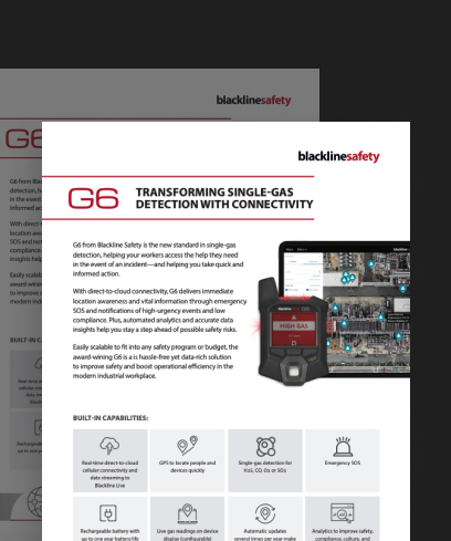 Brochura sobre detecção de gás com segurança conectada e trabalhadores isolados