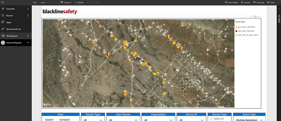 Um detector de gás tradicional é desconectado e não fornece “big data” para análise, ao contrário do detector de gás sem fio G7 da Blackline.